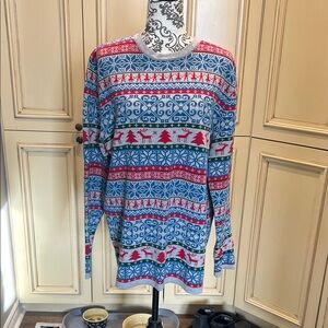 Festive Red and Blue Holiday Sweater